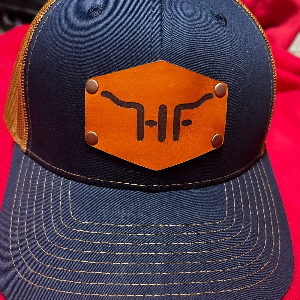 COPY - NWT- Leather patched farm branded from our longhorns trucker cap! Unisex - Picture 7 of 7